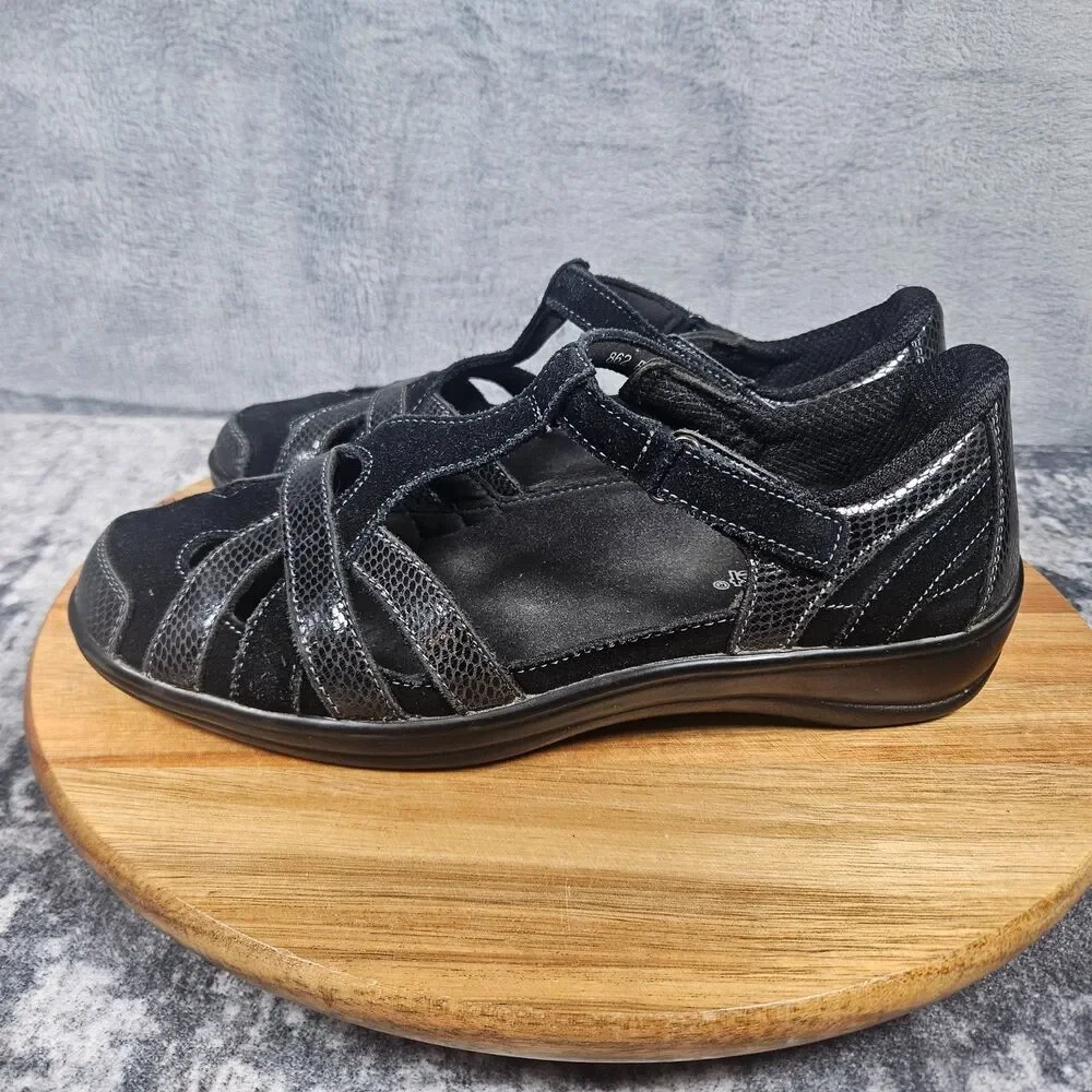 Orthofeet Womens Shoes Black Mary Jane Juno Comfort 862 Strap Slip On Size 8 B